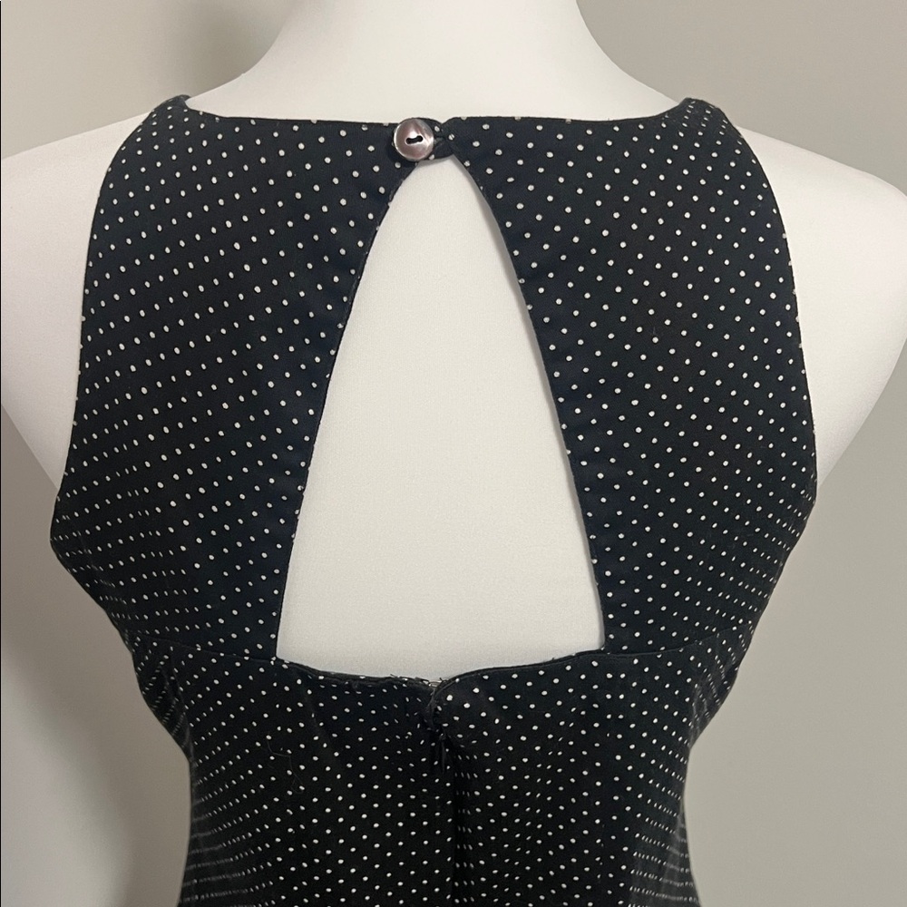 Black Polka Dot Dress with Keyhole Back - Picture 4 of 4
